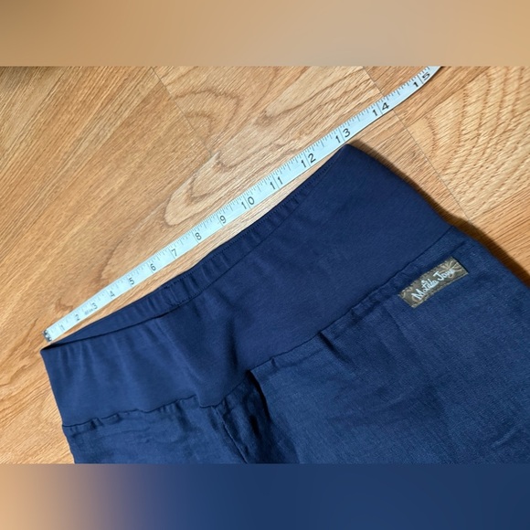 Women's MATILDA JANE Sz S Great Beyond Navy Blue Linen Wide Leg Pants Small - Picture 3 of 8